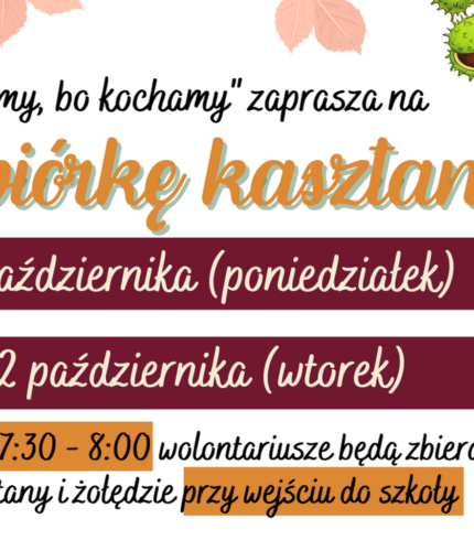 Zbiórka kasztanów i żołędzi