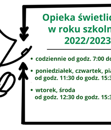 Opieka świetlicowa w roku szkolnym 2022/23