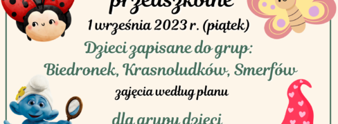 Zapraszamy na zajęcia przedszkolne